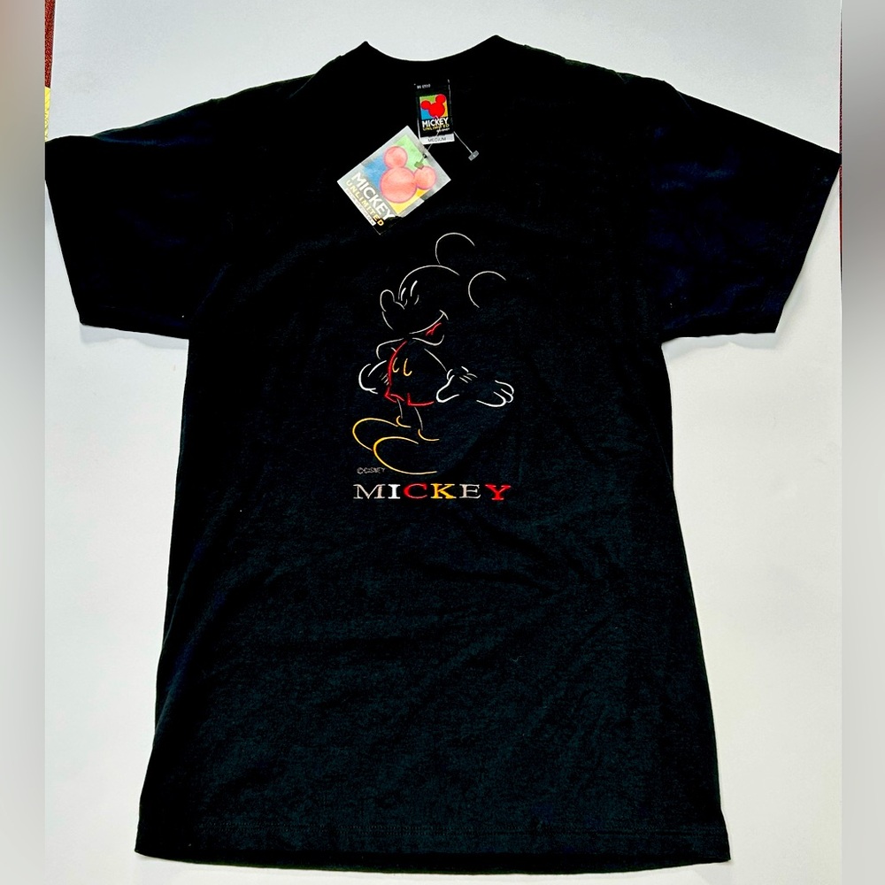 Mickey Unlimited Mouse Color Pop Silhouette Black T-Shirt Size Medium